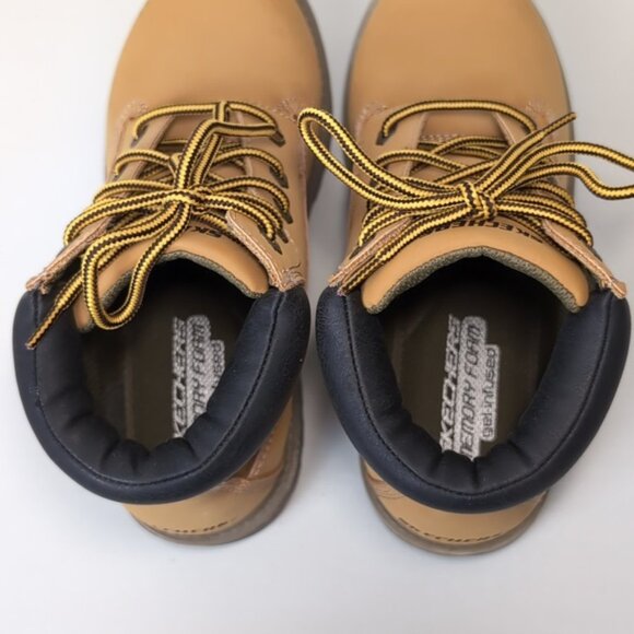 Skechers Mecca Mitigate Lumber Boots Ankle Faux Leather Fall Winter Waterproof - Picture 9 of 11